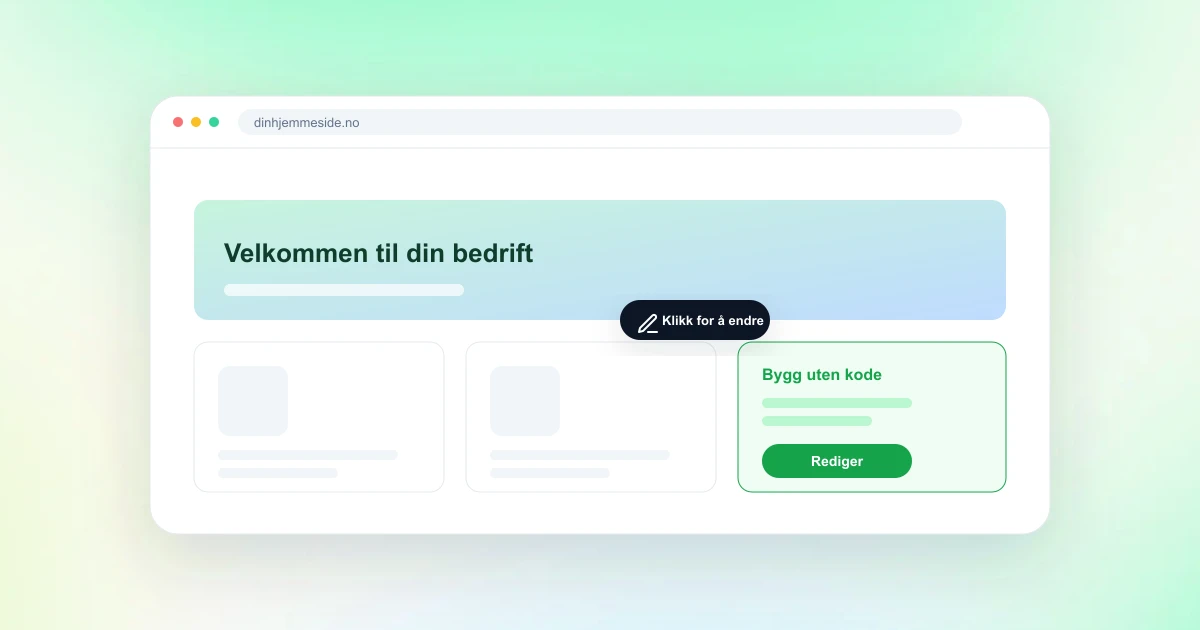 Hjemmesidebygger: lag en hjemmeside selv uten kode (2026)