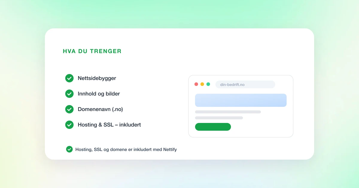 Hva trenger jeg for å lage en nettside? Komplett sjekkliste (2026)