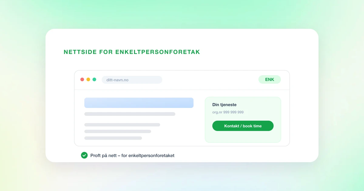 Lage nettside for enkeltpersonforetak: guide for ENK (2026)