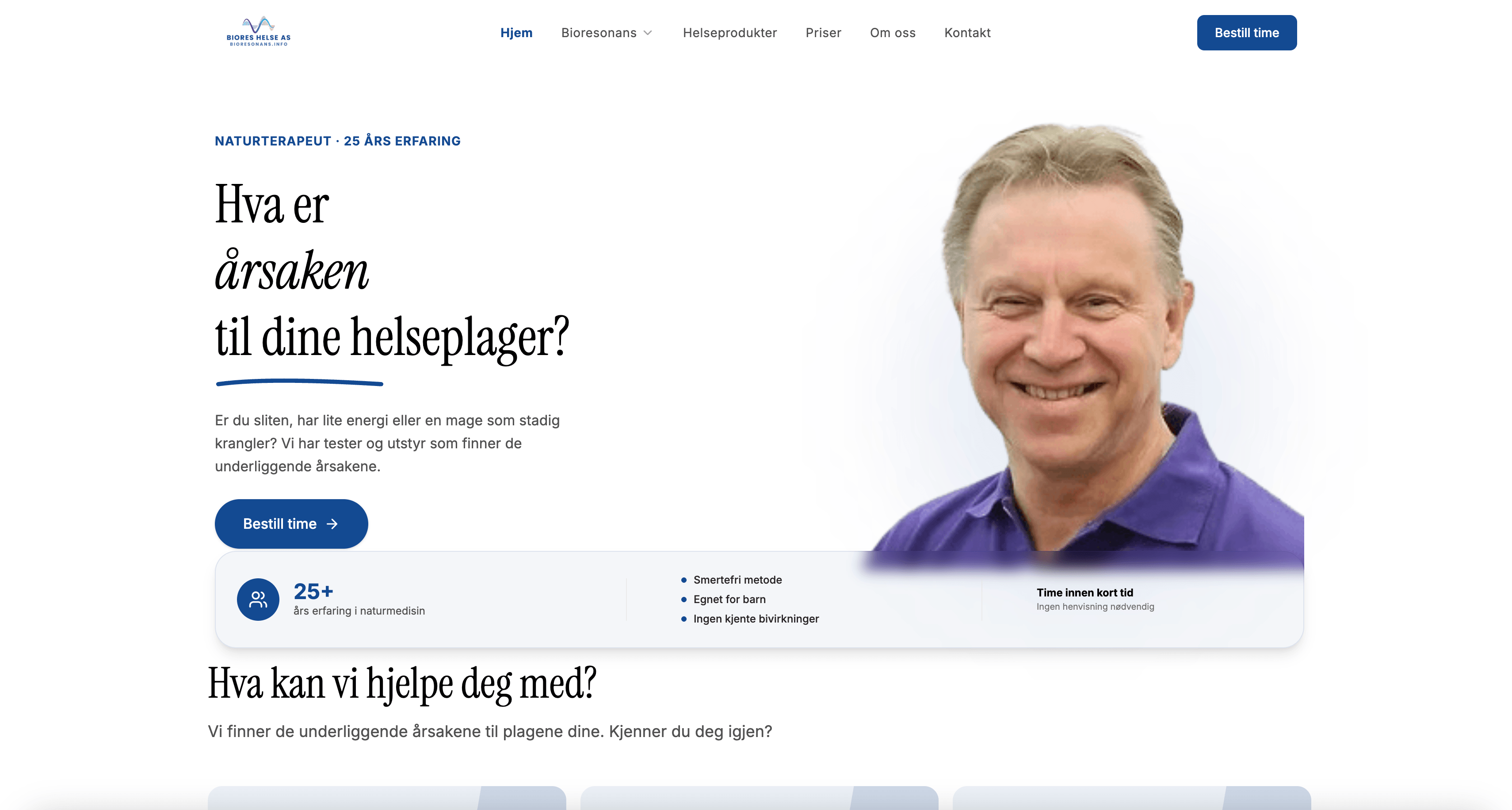 Nettside levert til Tore.N – bioreshelse.no